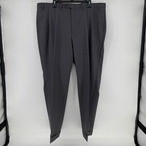 Lauren Ralph Lauren Total Comfort Mens 44W 32L Gray Pleated Cuffed Dress Pants